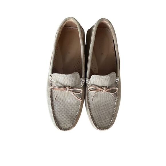 Zara Beige Mens Slip On Moccasin Bow Moc Toe Casual Loafer Shoes Size 43 - Picture 10 of 12